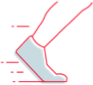 Single leg icon depicting how physical activity and lifestyle should be considered for a hemophilia A patient.