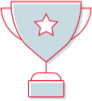 Trophy cup icon depicting how important a treatment goal is for a hemophilia patient.